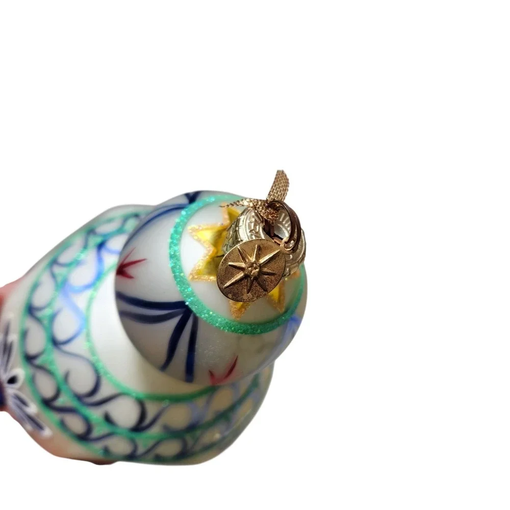 Christopher Radko Blue Danube Triple Indent Reflector Drop Ornament Poland   Box